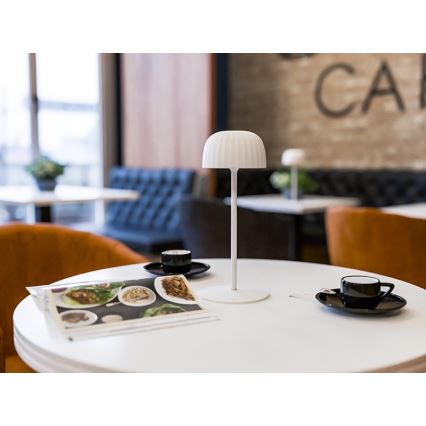 Lámpara de mesa LED recargable y regulable para exteriores VIVIEN LED/3W/5V 2700K 1600 mAh IP54 blanco