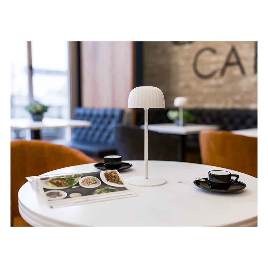 Lámpara de mesa LED recargable y regulable para exteriores VIVIEN LED/3W/5V 2700K 1600 mAh IP54 blanco