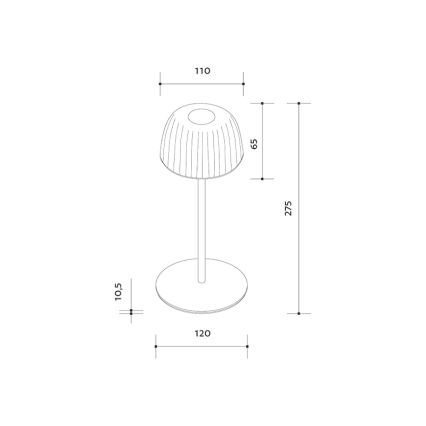 Lámpara de mesa LED recargable y regulable para exteriores VIVIEN LED/3W/5V 2700K 1600 mAh IP54 blanco