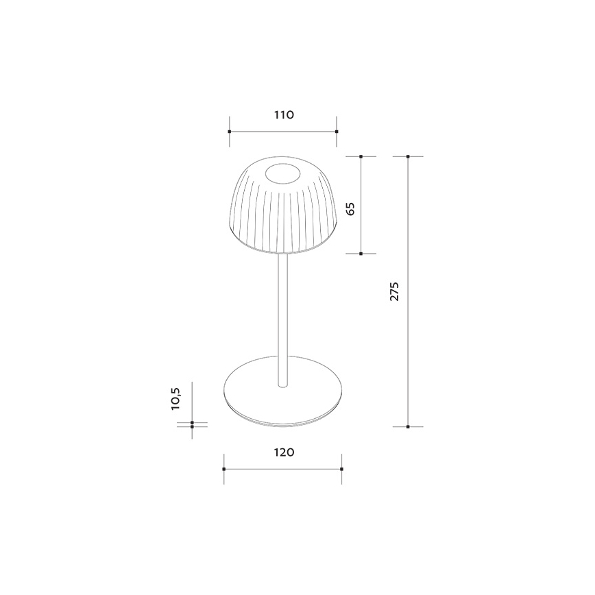 Lámpara de mesa LED recargable y regulable para exteriores VIVIEN LED/3W/5V 2700K 1600 mAh IP54 blanco