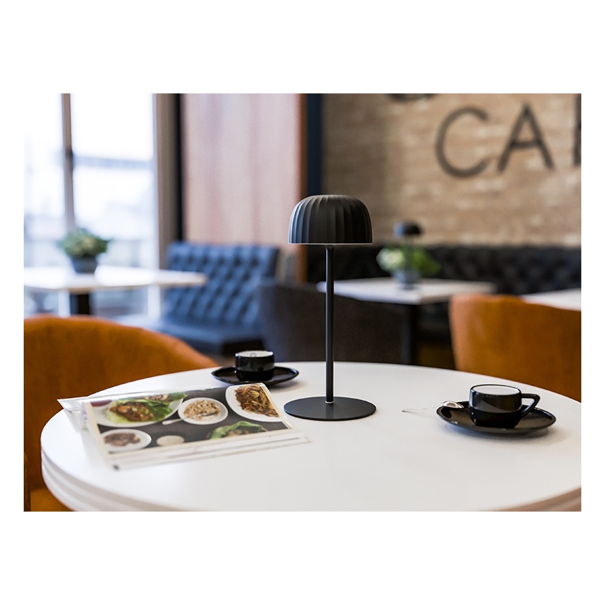 Lámpara de mesa LED recargable y regulable para exteriores VIVIEN LED/3W/5V 2700K 1600 mAh IP54 negro