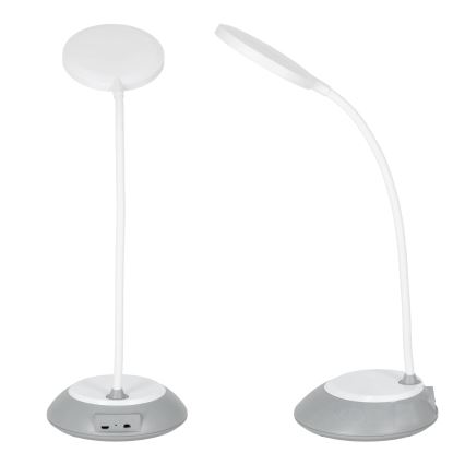 Lámpara de mesa LED recargable y regulable VISUA LED/5W/5V 3000-5000K gris
