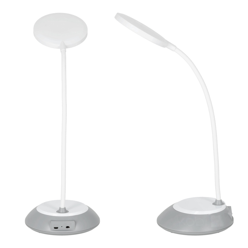 Lámpara de mesa LED recargable y regulable VISUA LED/5W/5V 3000-5000K gris