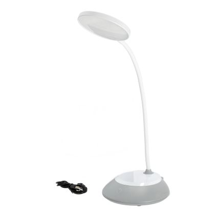 Lámpara de mesa LED recargable y regulable VISUA LED/5W/5V 3000-5000K gris
