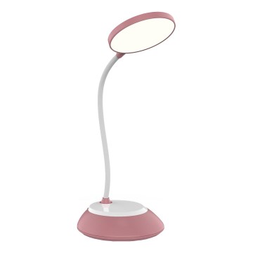 Lámpara de mesa LED recargable y regulable VISUA LED/5W/5V 3000-5000K rosa