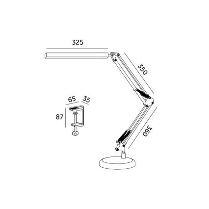 Lámpara de mesa LED regulable 2en1 USB TENUIX LED/14W/5V 3000-6000K blanco