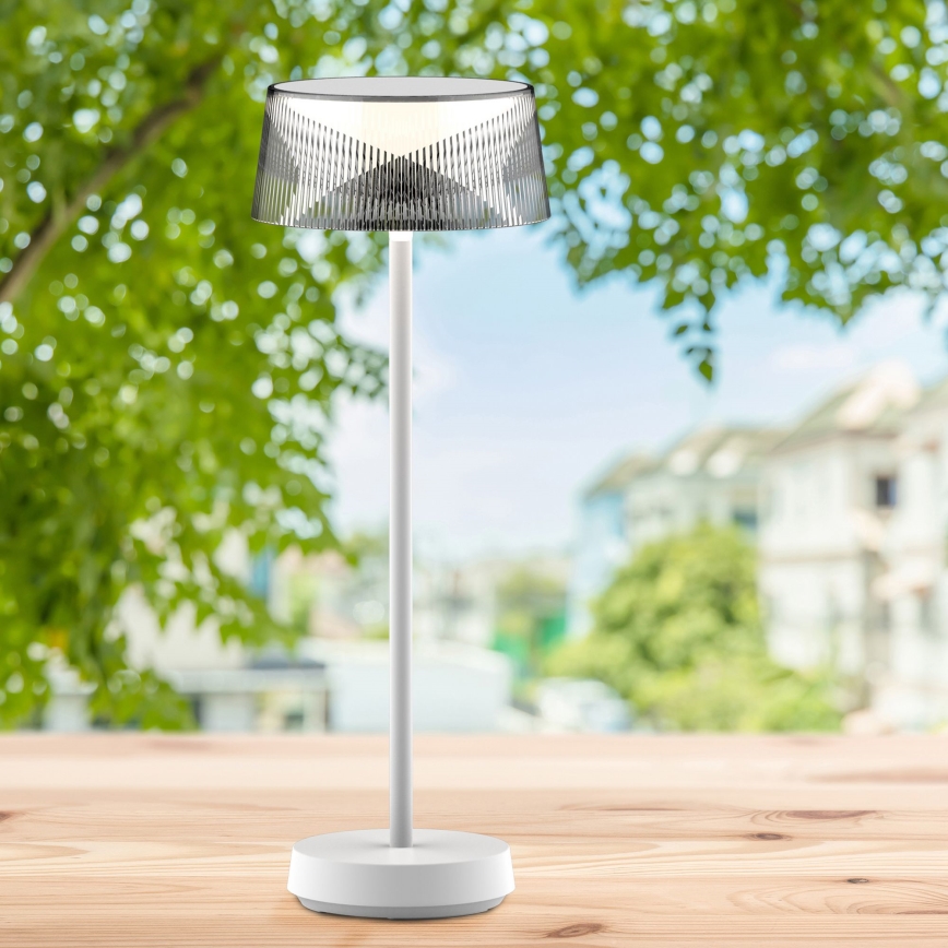 Lámpara de mesa LED de exterior táctil regulable CASABLANCA LED/3,4W/5V USB 3600 mAh IP44 blanco
