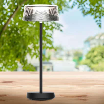 Lámpara de mesa LED de exterior táctil regulable CASABLANCA LED/3,4W/5V USB 3600 mAh IP44 negro