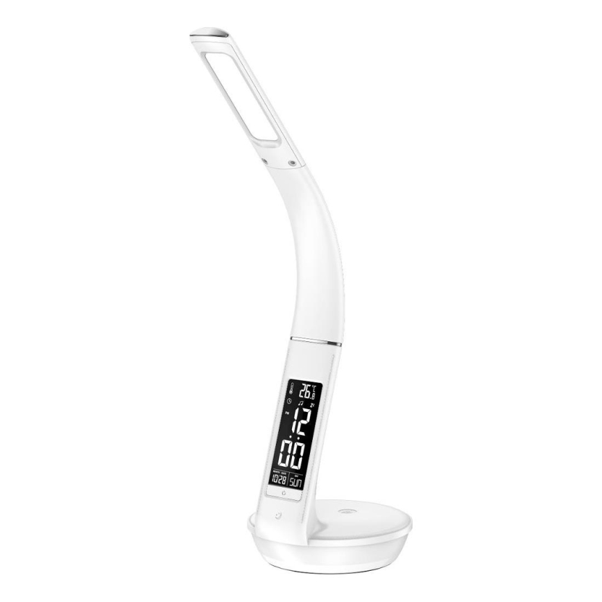 Lámpara de mesa LED regulable con carga inalámbrica Qi 5W y pantalla LED/6W/230V 3000/4000/6000K blanco