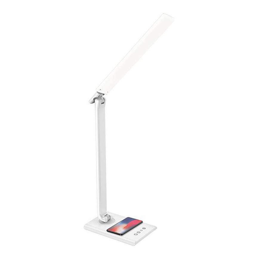 Lámpara de mesa LED regulable con cargador inalámbrico MEGGIE LED/8W/230V + USB