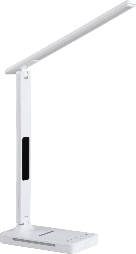 Lámpara de mesa LED regulable con cargador inalámbrico QI, mostrar y Puerto USB LED/7W/230V 3000-6000K blanco