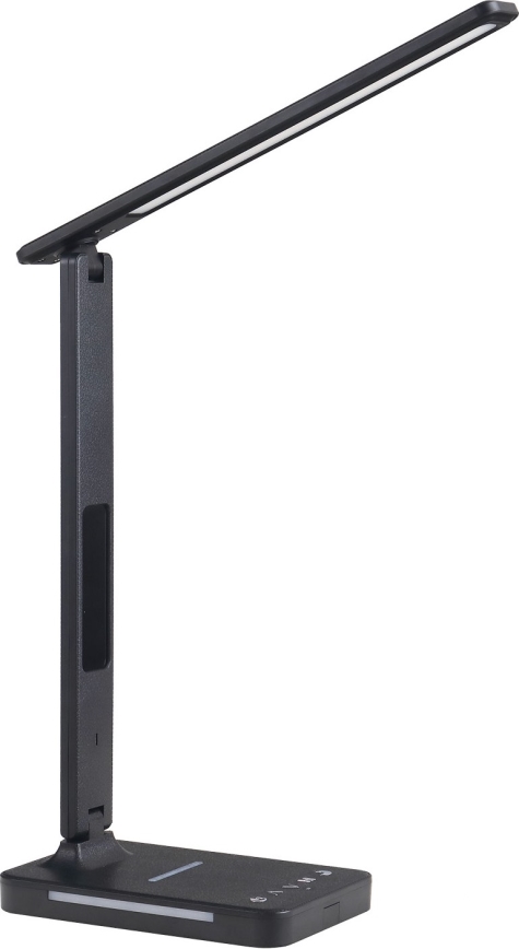 Lámpara de mesa LED regulable con cargador inalámbrico QI, mostrar y Puerto USB LED/7W/230V 3000-6000K negro