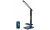 Lámpara de mesa LED regulable con cargador inalámbrico QI y USB KINGFISHER LED/8,5W/230V negro