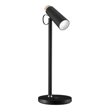 Lámpara de mesa LED regulable con inalámbrico Qi cargando TIT LED/12W/230V negro