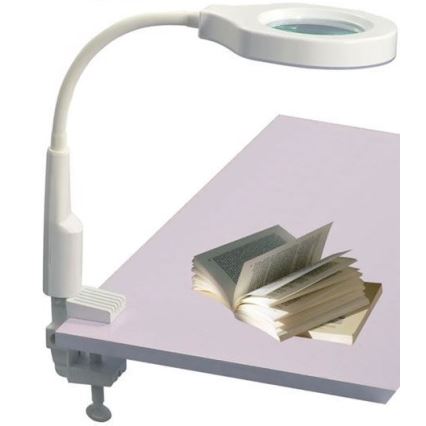 Lámpara de mesa LED regulable con lupa bifocal LED/6W/230V 6000-7000K blanco