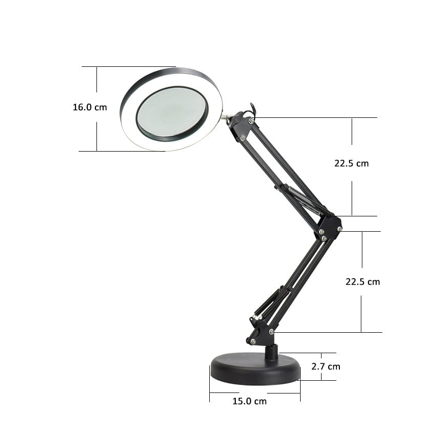 Lámpara de mesa LED regulable con una lupa LED/10W/230V 3000/4500/6000K