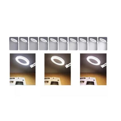 Lámpara de mesa LED regulable con una lupa LED/6W/5V 3000K/4000K/6000K blanco