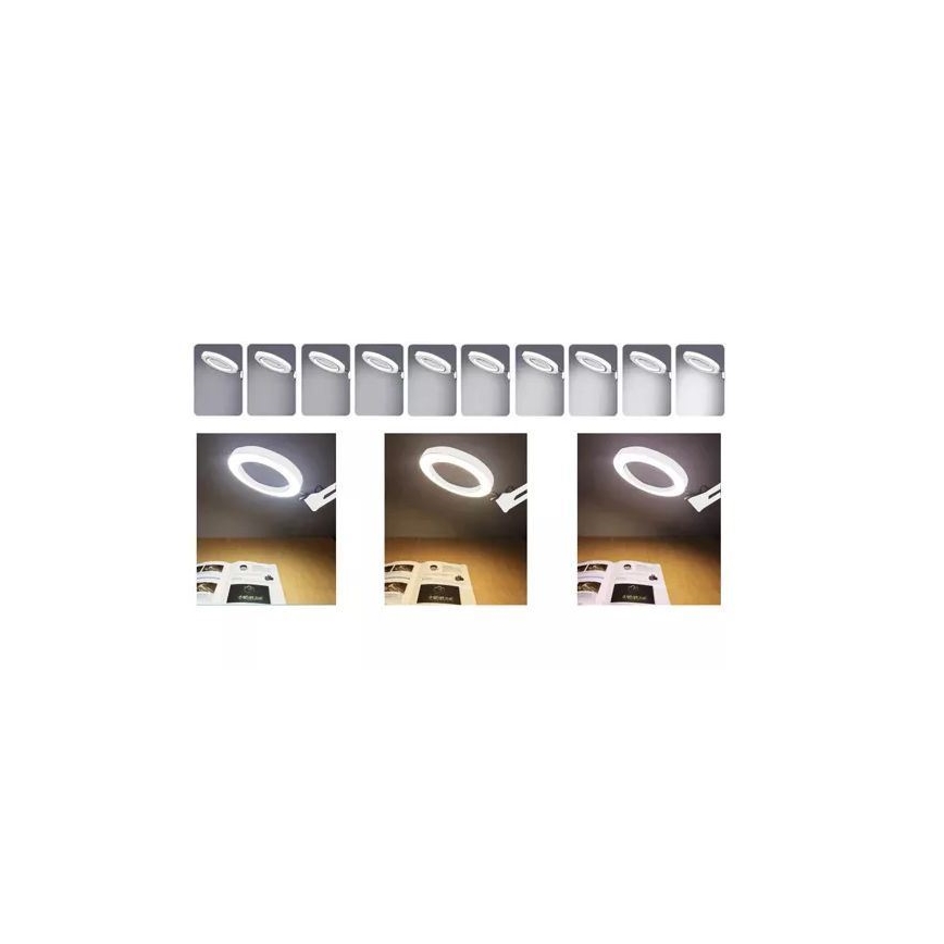 Lámpara de mesa LED regulable con una lupa LED/6W/5V 3000K/4000K/6000K blanco