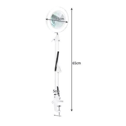 Lámpara de mesa LED regulable con una lupa LED/6W/5V 3000K/4000K/6000K blanco