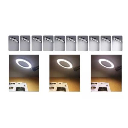 Lámpara de mesa LED regulable con una lupa LED/6W/5V 3000K/4000K/6000K negro