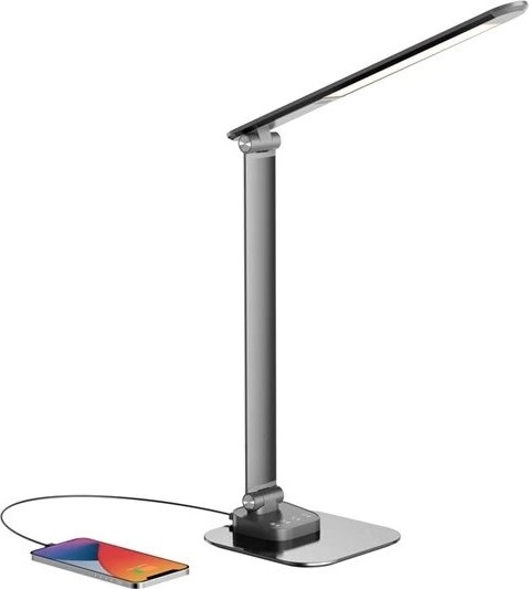 Lámpara de mesa LED regulable con USB LED/7,5W/230V 3000K/4000K/5500K antracita