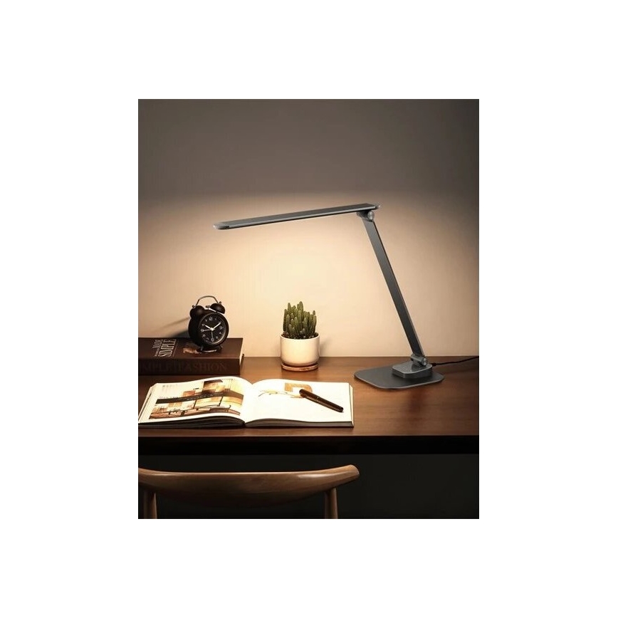 Lámpara de mesa LED regulable con USB LED/7,5W/230V 3000K/4000K/5500K antracita