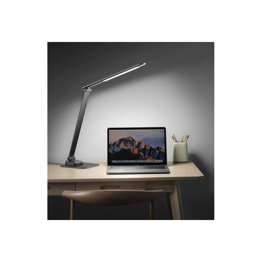 Lámpara de mesa LED regulable con USB LED/7,5W/230V 3000K/4000K/5500K antracita