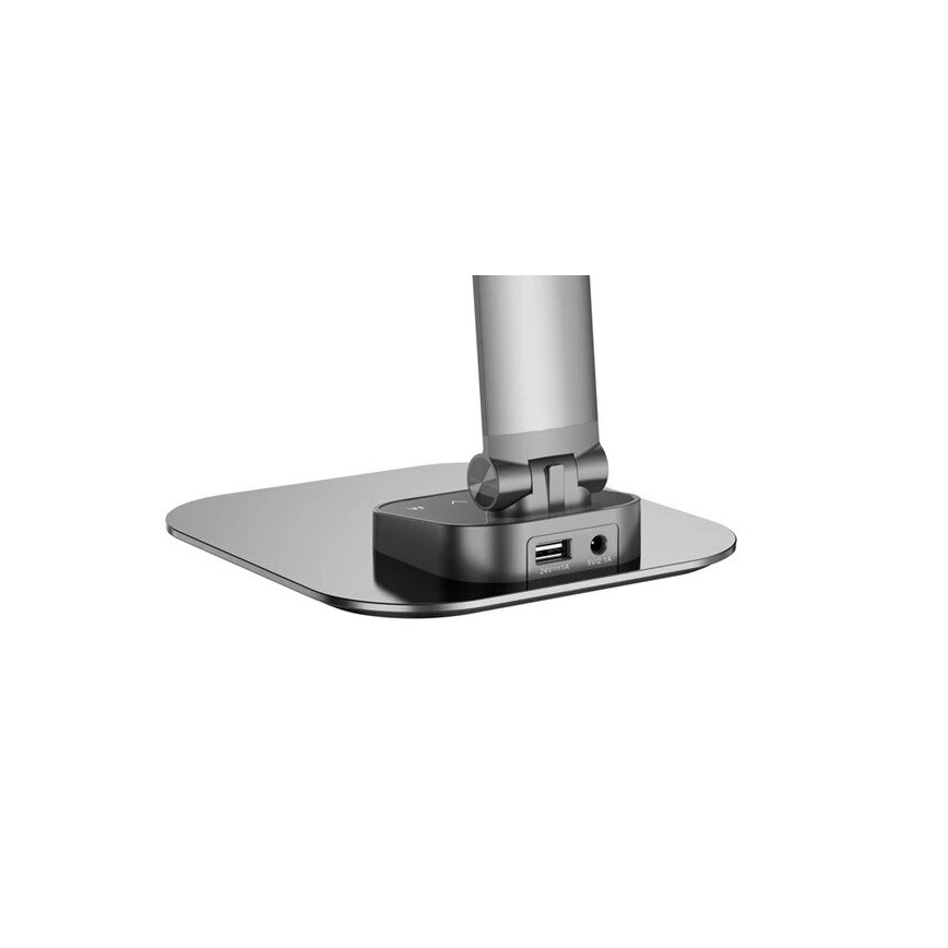 Lámpara de mesa LED regulable con USB LED/7,5W/230V 3000K/4000K/5500K antracita