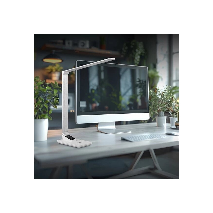 Lámpara de mesa LED regulable con USB LED/7W/230V 3000K/4000K/5500K blanco