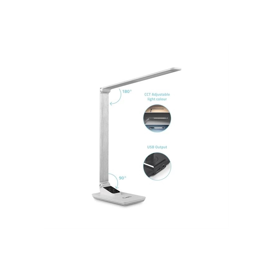 Lámpara de mesa LED regulable con USB LED/7W/230V 3000K/4000K/5500K blanco