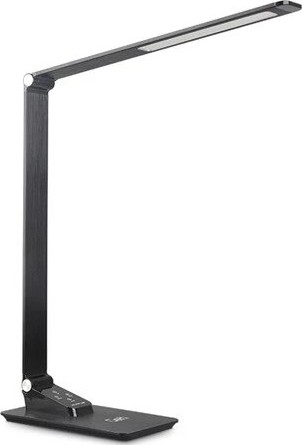 Lámpara de mesa LED regulable con USB LED/7W/230V 3000K/4000K/5500K negro