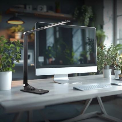 Lámpara de mesa LED regulable con USB LED/7W/230V 3000K/4000K/5500K negro