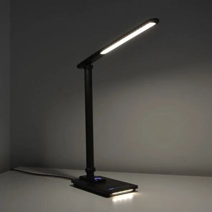 Lámpara de mesa LED regulable con USB LED/9W/230V 3000K/4000K/5500K negro