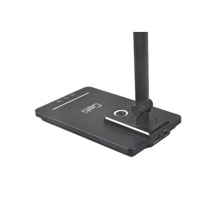 Lámpara de mesa LED regulable con USB LED/9W/230V 3000K/4000K/5500K negro