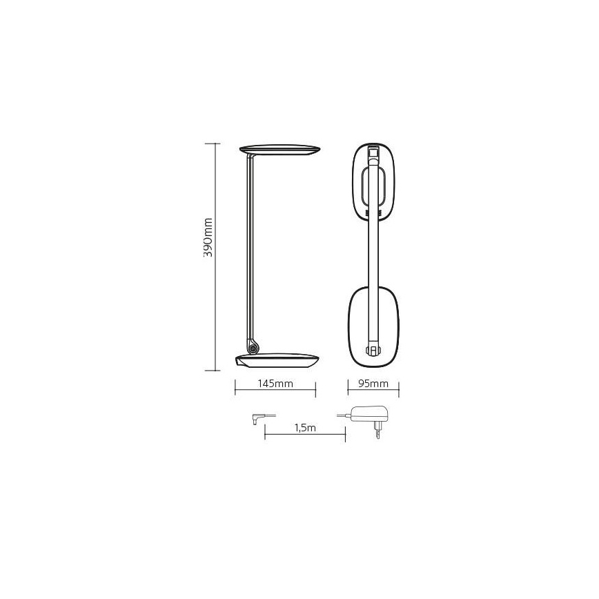 Lámpara de mesa LED regulable con USB MOANA LED/6W/230V rosa