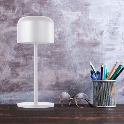 Lámpara de mesa LED regulable y recargable táctil LED/1,5W/5V 2700-5700K IP54 2200 mAh blanco
