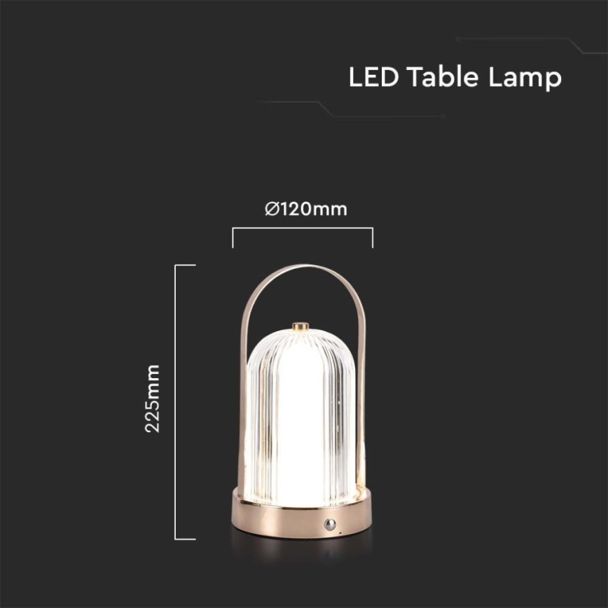 LED Lámpara de mesa táctil recargable y regulable LED/1W/5V 3000-6000K 1800 mAh dorado