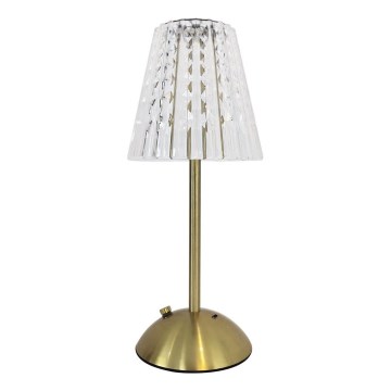 Lámpara de mesa LED regulable táctil recargable ELBA LED/1,6W/800 mAh 3000/4000/6000K dorado/transparente