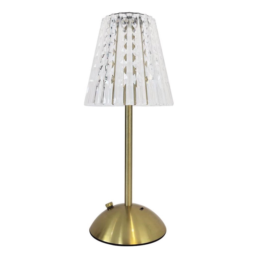 Lámpara de mesa LED regulable táctil recargable ELBA LED/1,6W/800 mAh 3000/4000/6000K dorado/transparente