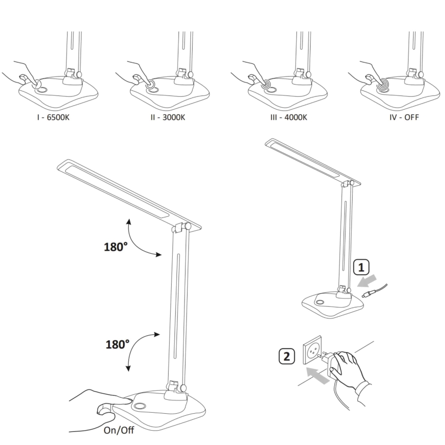Lámpara de mesa LED Regulable táctil TOLEDO LED/8W/230V 3000-6500K
