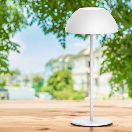 Lámpara de mesa LED de exterior táctil regulable TANZANIA LED/1,8W/5V USB 1800 mAh IP44 blanco