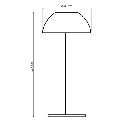 Lámpara de mesa LED de exterior táctil regulable TANZANIA LED/1,8W/5V USB 1800 mAh IP44 negro
