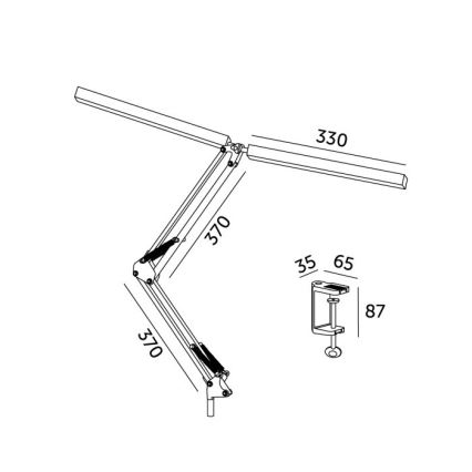 Lámpara de mesa LED regulable TENUIX DUO 2xLED/14W/230V 3000-6000K blanco