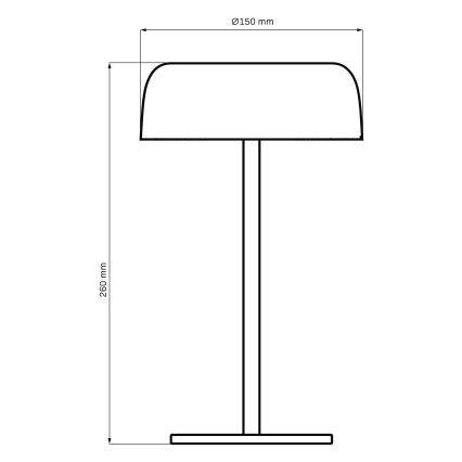 Lámpara de mesa LED de exterior táctil regulable TRYPOLIS LED/2W/5V USB 1800 mAh IP44 negro