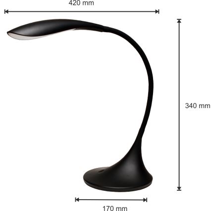 Lámpara de mesa LED regulable VELA LED/6,5W/230V negro