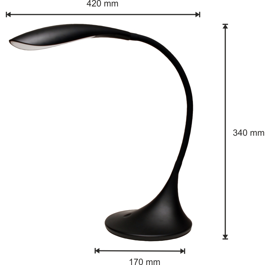 Lámpara de mesa LED regulable VELA LED/6,5W/230V negro