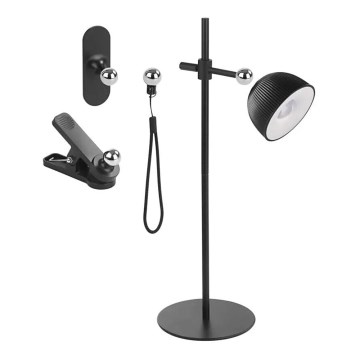 Lámpara de mesa LED regulable y recargable magnética 4en1 LED/4,2W/3,7V 4000K 1200mAh negro