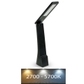 Lámpara de mesa LED regulable y recargable por USB/4W/5V 2700K-5700K negra