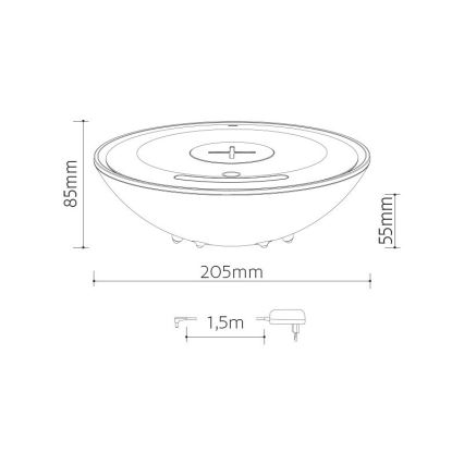 Lámpara de mesa LED RGB con cargador inalámbrica LED/10W/230V