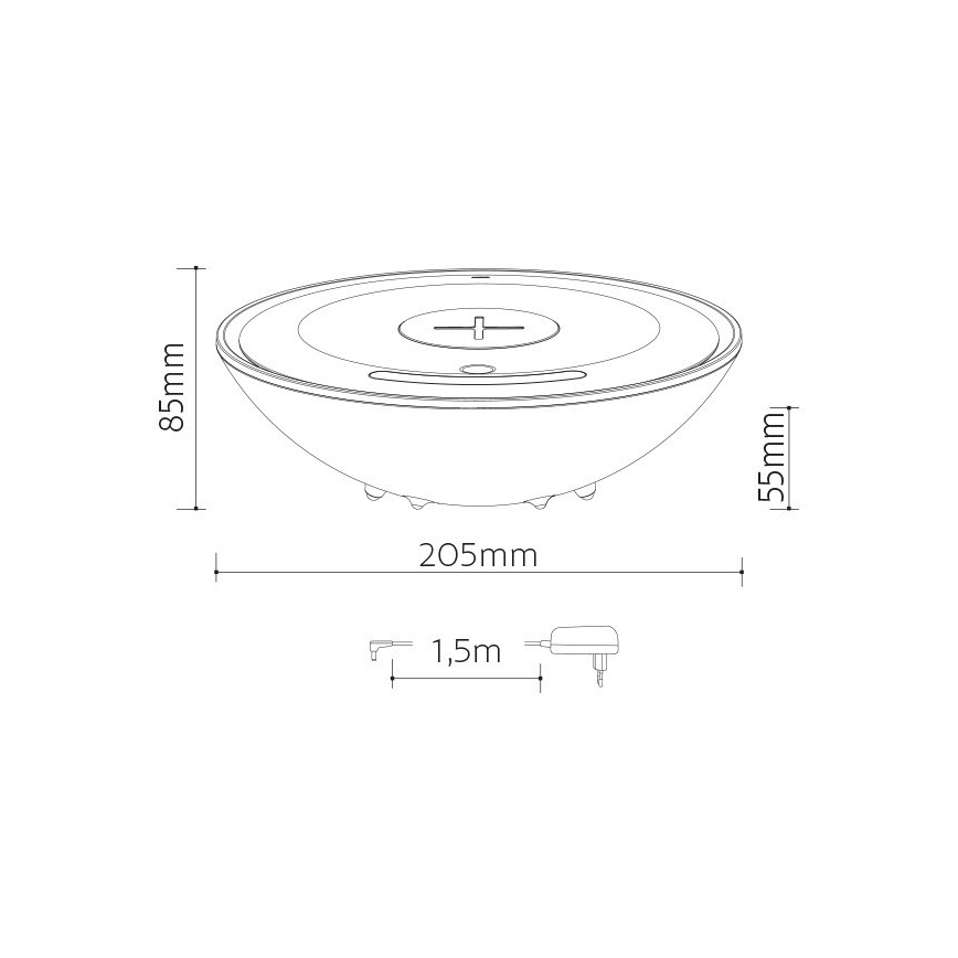 Lámpara de mesa LED RGB con cargador inalámbrica LED/10W/230V
